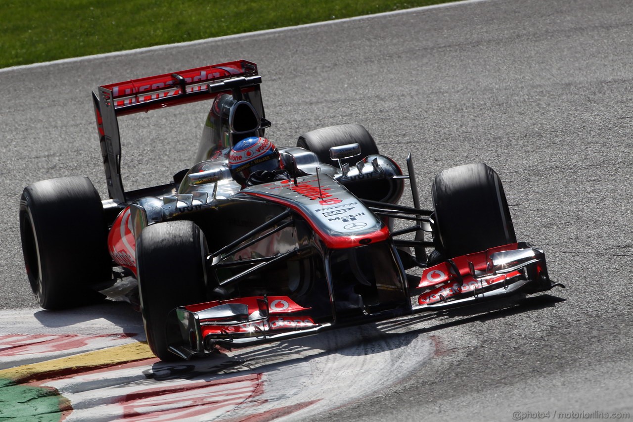 GP BELGIO, 23.08.2013- Prove Libere 2, Jenson Button (GBR) McLaren Mercedes MP4-28 