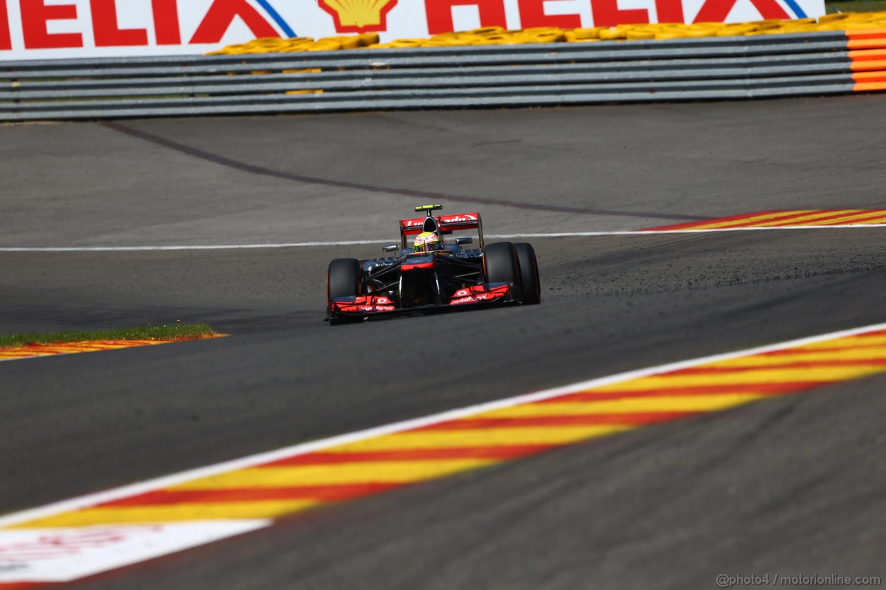 GP BELGIO, 23.08.2013- Prove Libere 2, Sergio Perez (MEX) McLaren MP4-28 