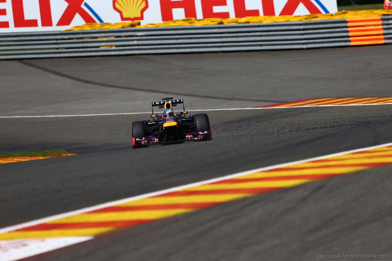 GP BELGIO, 23.08.2013- Prove Libere 2, Sebastian Vettel (GER) Red Bull Racing RB9 