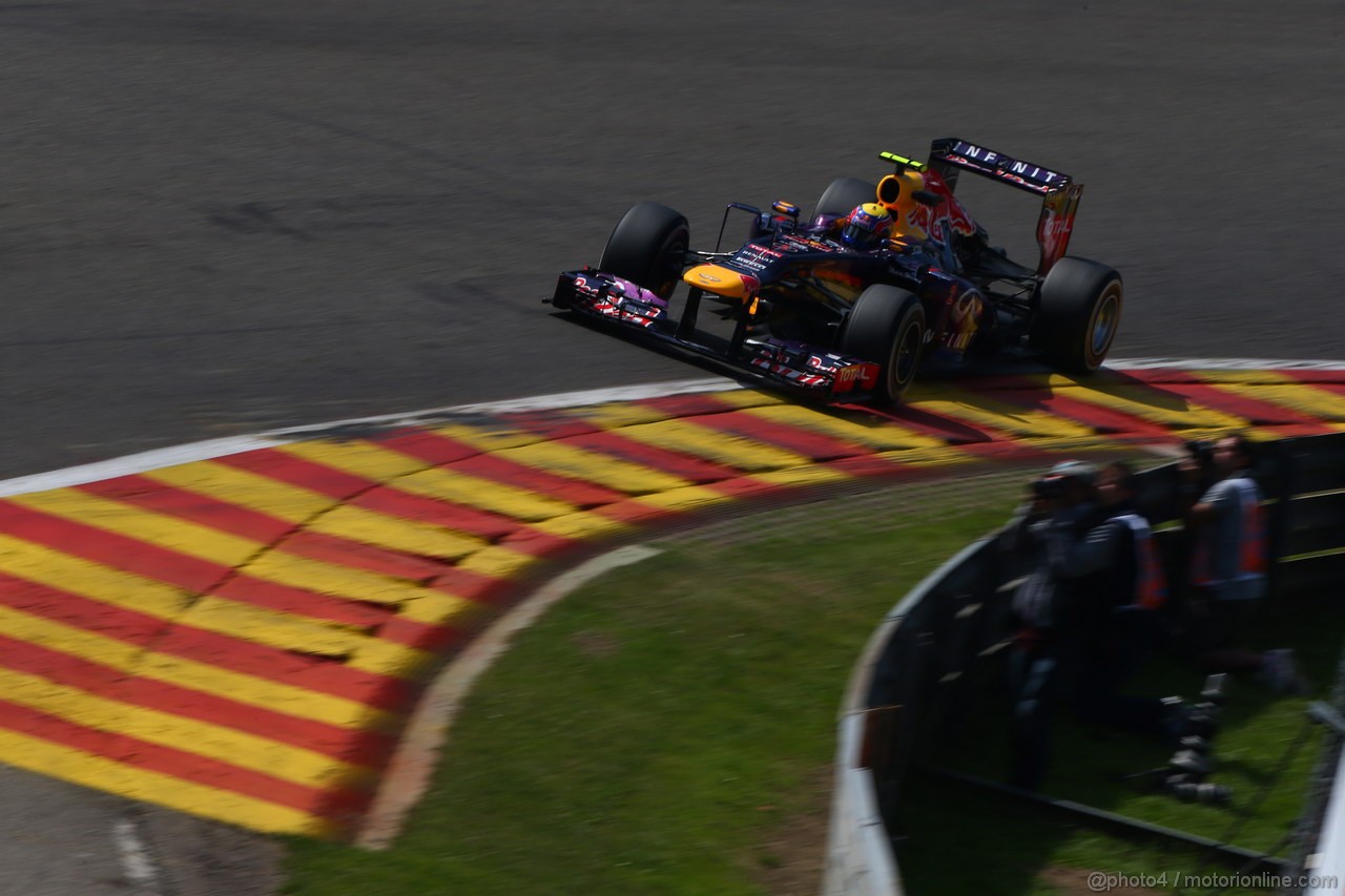 GP BELGIO, 23.08.2013- Prove Libere 2, Mark Webber (AUS) Red Bull Racing RB9  