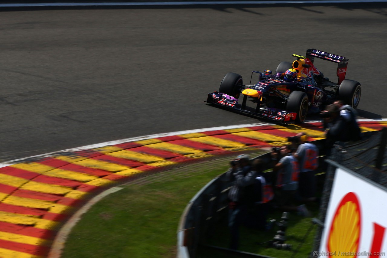 GP BELGIO, 23.08.2013- Prove Libere 2, Mark Webber (AUS) Red Bull Racing RB9 