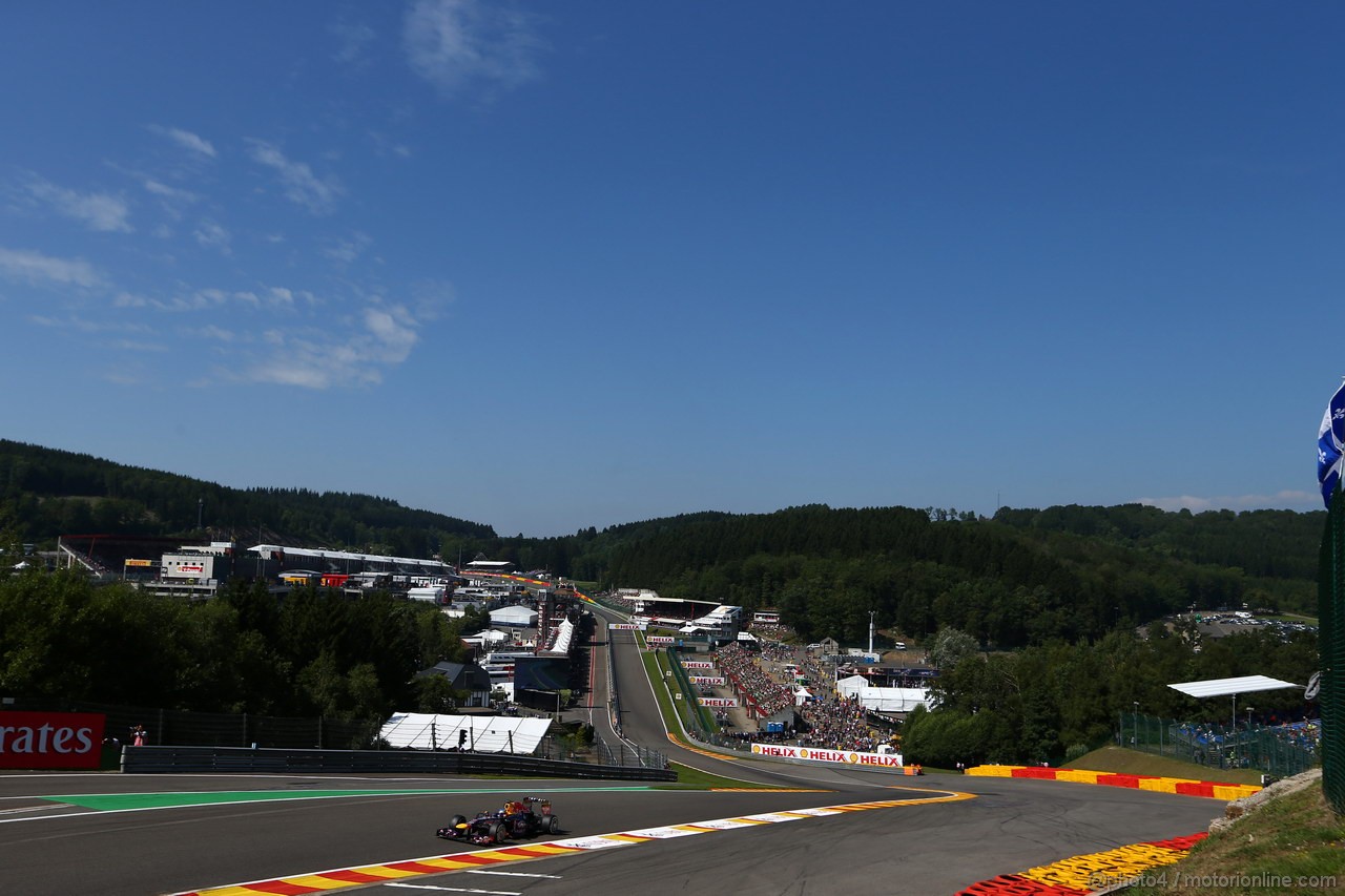 GP BELGIO, 23.08.2013- Prove Libere 2, Sebastian Vettel (GER) Red Bull Racing RB9 