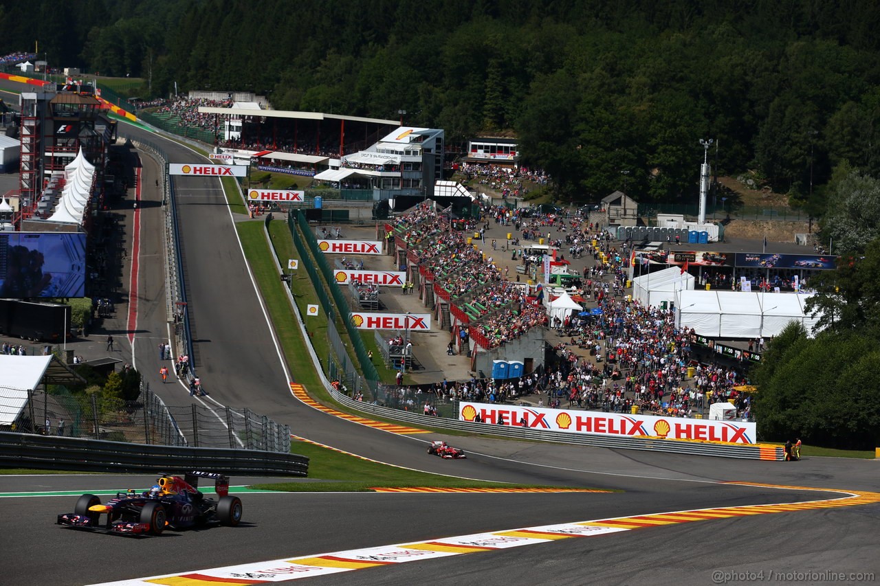 GP BELGIO, 23.08.2013- Prove Libere 2, Sebastian Vettel (GER) Red Bull Racing RB9 