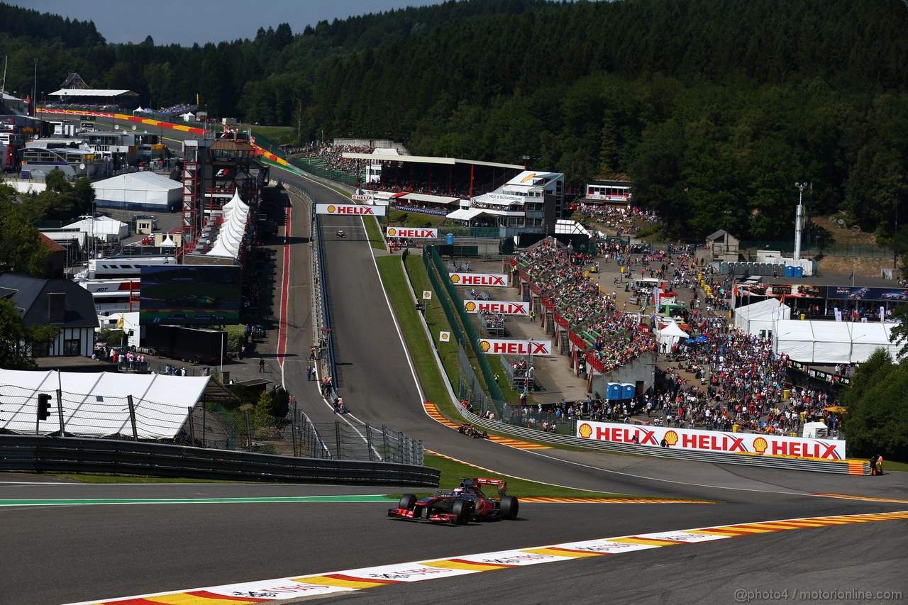 GP BELGIO, 23.08.2013- Prove Libere 2, Jenson Button (GBR) McLaren Mercedes MP4-28 