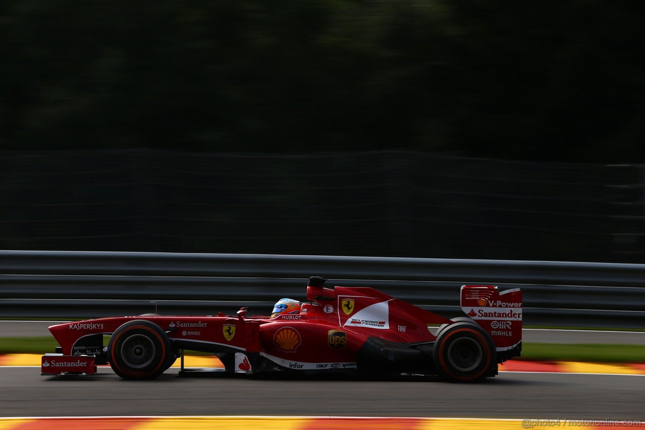 GP BELGIO, 23.08.2013- Prove Libere 2, Fernando Alonso (ESP) Ferrari F138 