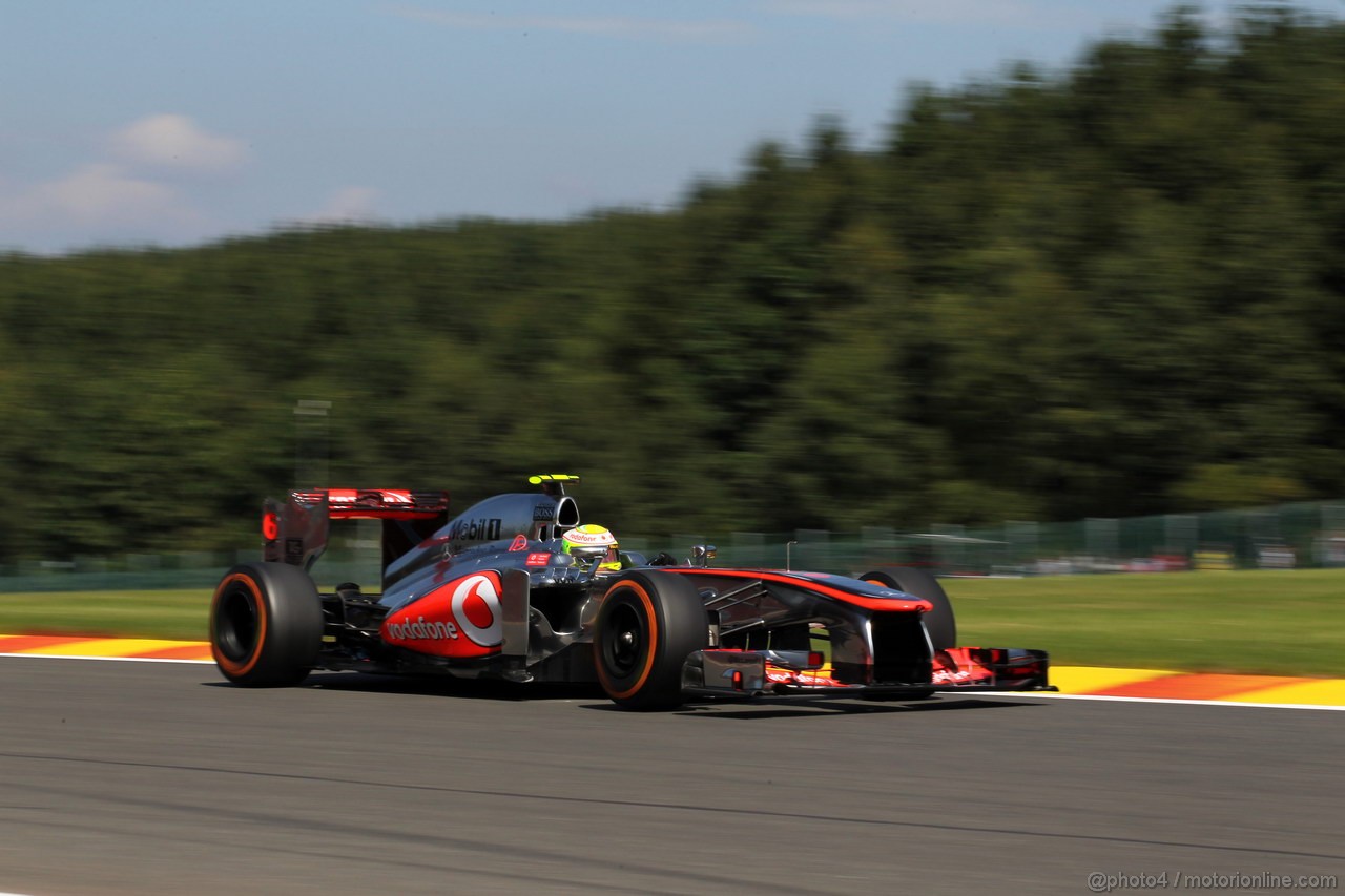 GP BELGIO, 23.08.2013- Prove Libere 2, Sergio Perez (MEX) McLaren MP4-28 