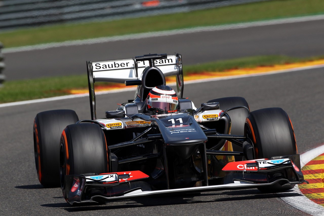 GP BELGIO, 23.08.2013- Prove Libere 2, Nico Hulkenberg (GER) Sauber F1 Team C32 