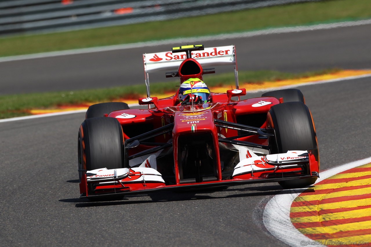 GP BELGIO, 23.08.2013- Prove Libere 2, Felipe Massa (BRA) Ferrari F138 