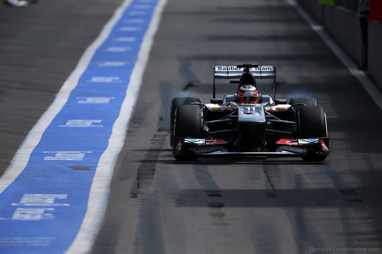 GP BELGIO, 23.08.2013- Prove Libere 2, Nico Hulkenberg (GER) Sauber F1 Team C32 