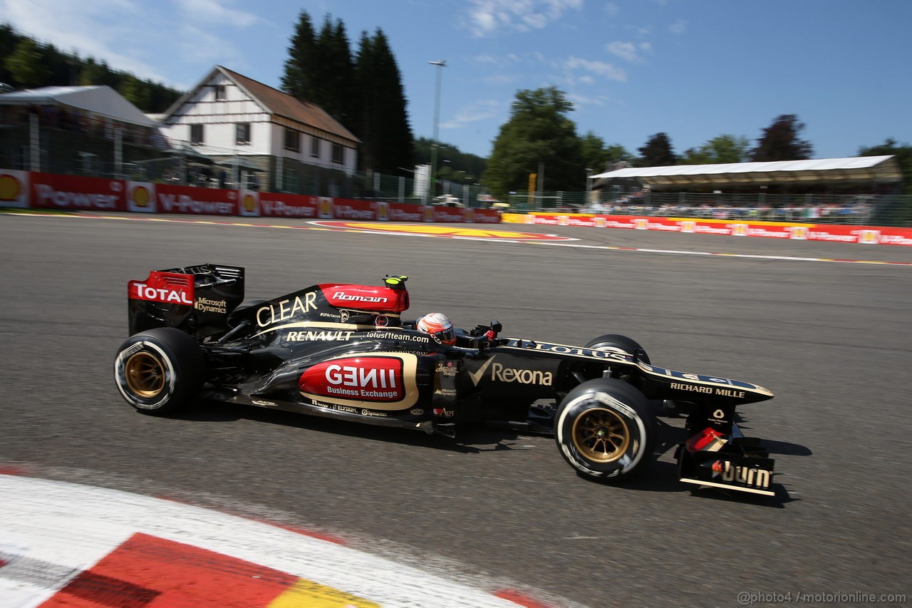 GP BELGIO, 23.08.2013- Prove Libere 2,Romain Grosjean (FRA) Lotus F1 Team E21 