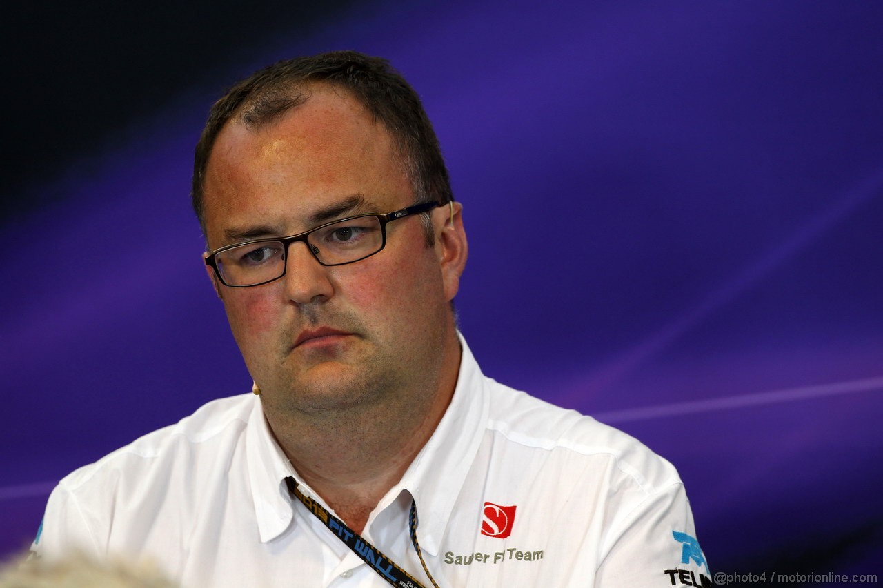 GP BELGIO, 23.08.2013- Conferenza Stampa, Tom McCullough (GBR) Sauber F1 Team Head of Track Engineering