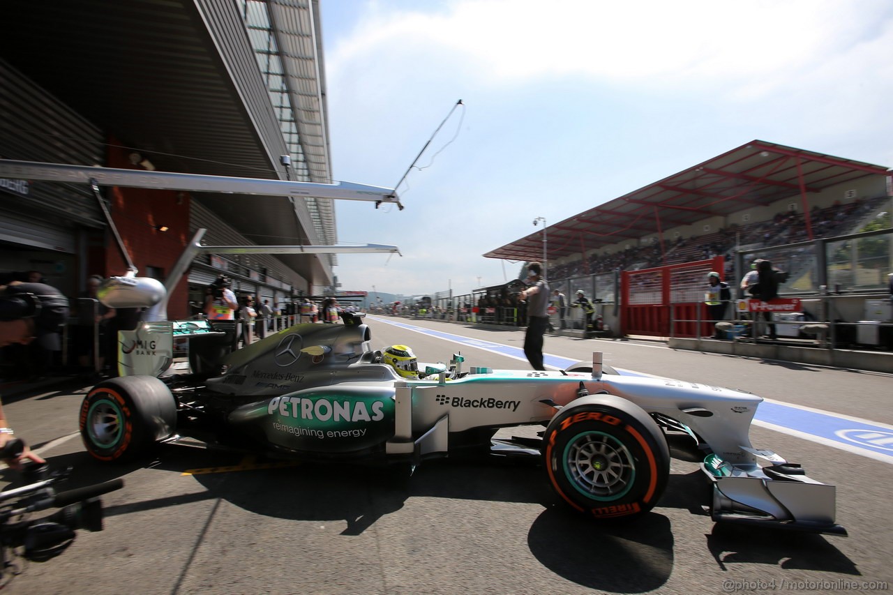 GP BELGIO, 23.08.2013- Prove Libere 2, Nico Rosberg (GER) Mercedes AMG F1 W04 