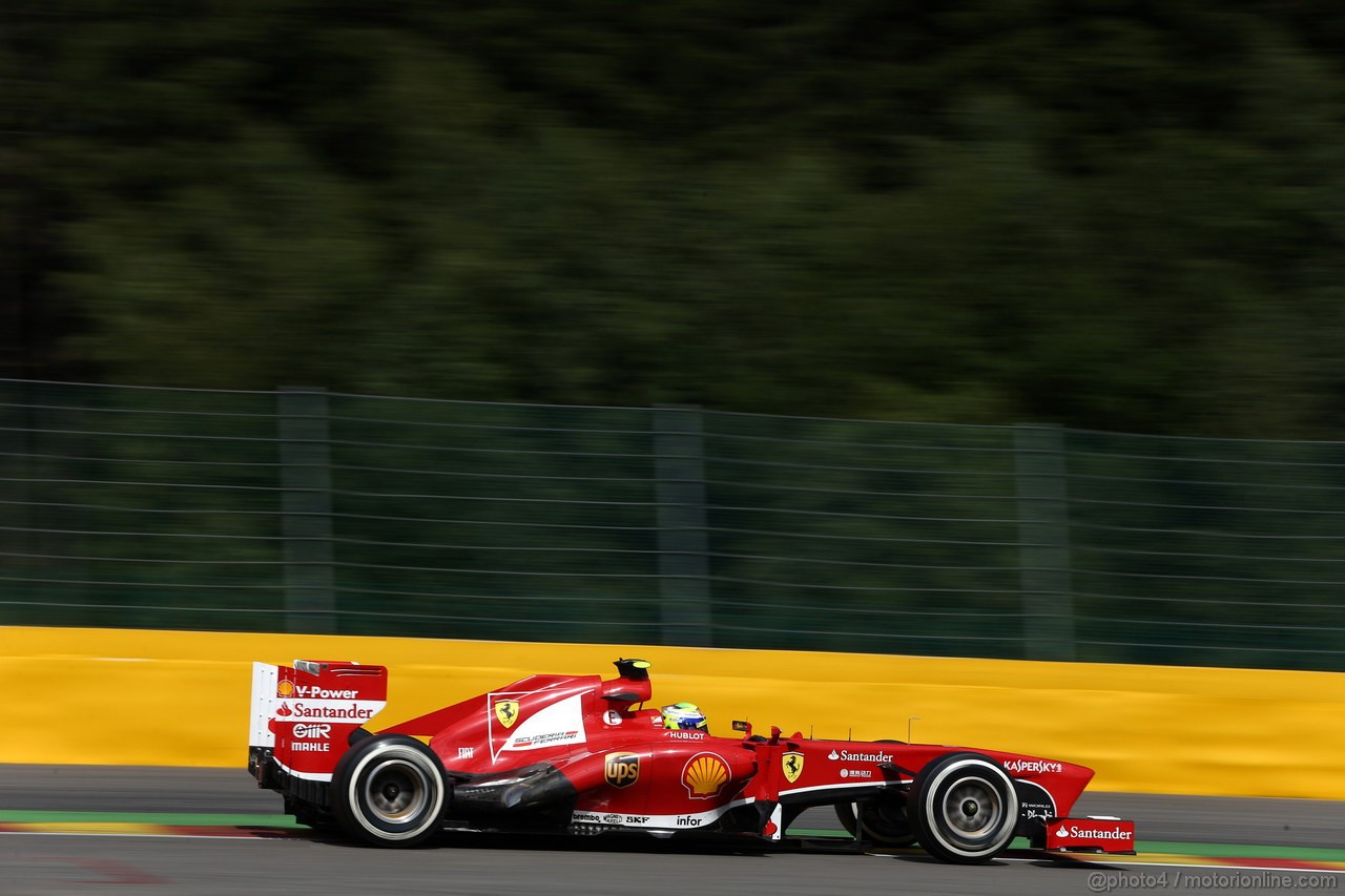 GP BELGIO, 23.08.2013- Prove Libere 2, Felipe Massa (BRA) Ferrari F138 