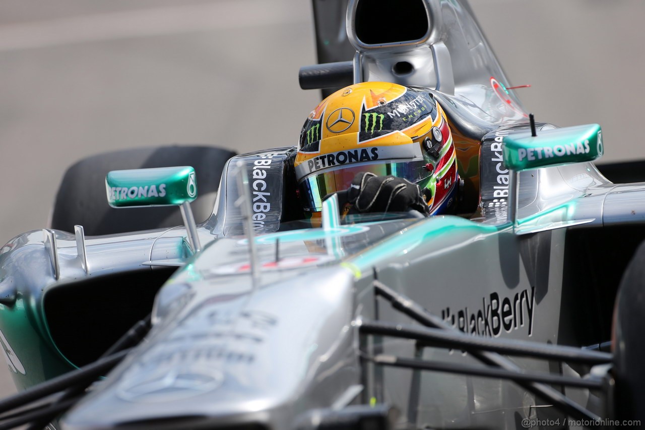 GP BELGIO, 23.08.2013- Prove Libere 2, Lewis Hamilton (GBR) Mercedes AMG F1 W04 