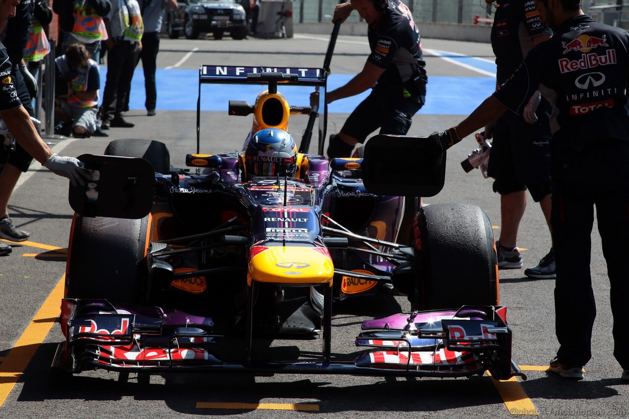 GP BELGIO, 23.08.2013- Prove Libere 2, Sebastian Vettel (GER) Red Bull Racing RB9 