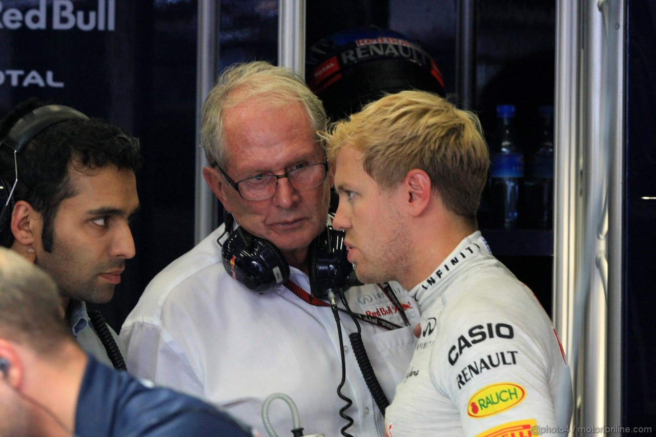 GP BELGIO, 23.08.2013- Prove Libere 2,Helmut Marko (AUT), Red Bull Racing, Red Bull Advisor e Sebastian Vettel (GER) Red Bull Racing RB9 