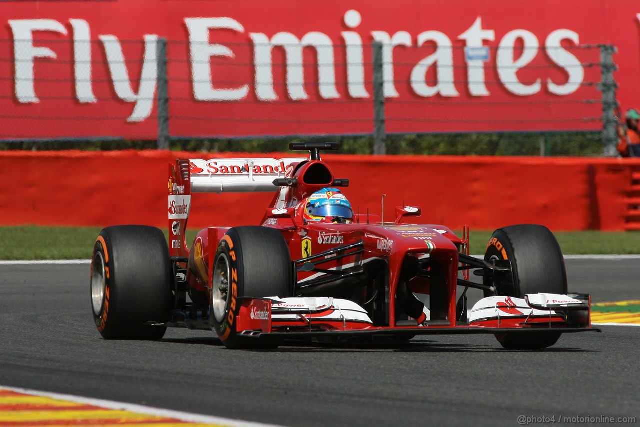 GP BELGIO, 23.08.2013- Prove Libere 2, Fernando Alonso (ESP) Ferrari F138 