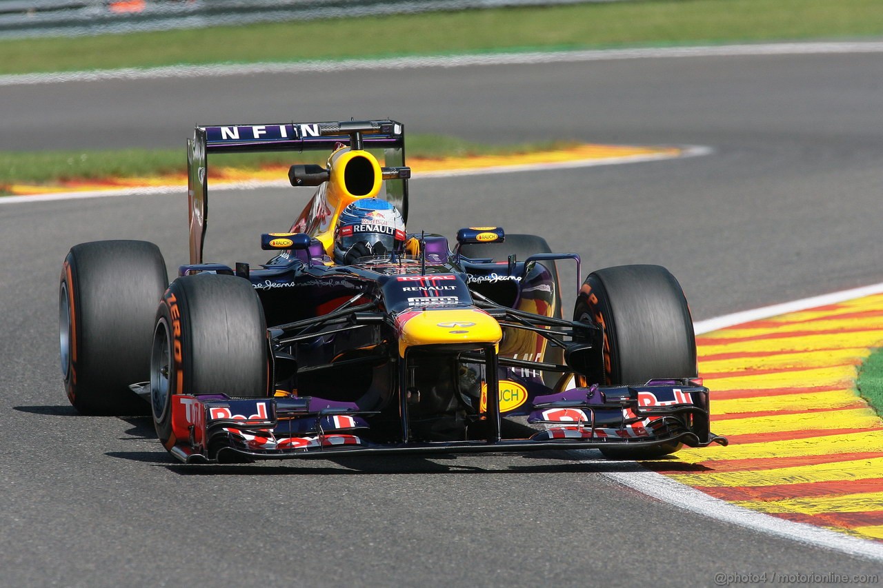 GP BELGIO, 23.08.2013- Prove Libere 2, Sebastian Vettel (GER) Red Bull Racing RB9 