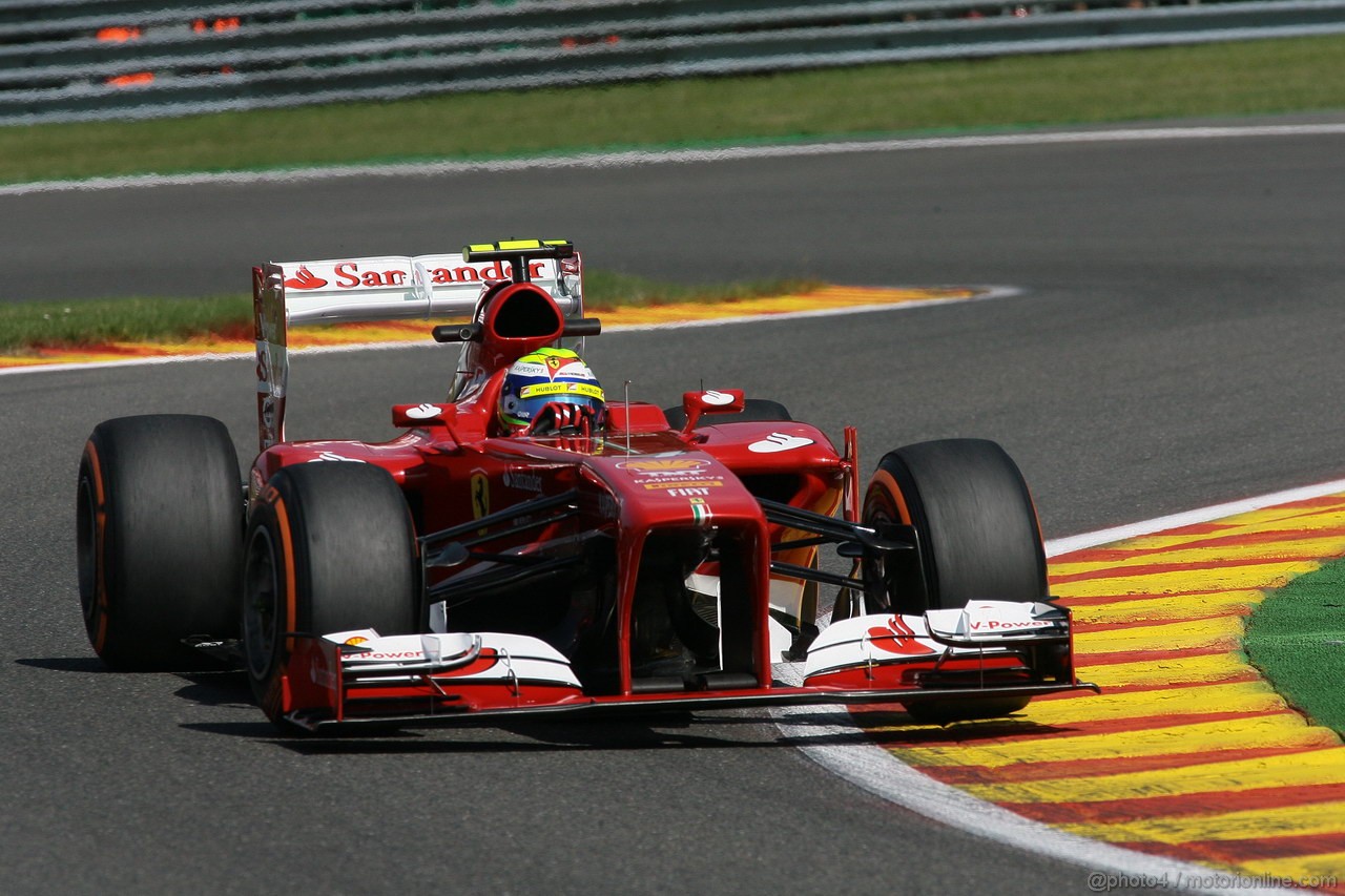 GP BELGIO, 23.08.2013- Prove Libere 2, Felipe Massa (BRA) Ferrari F138 