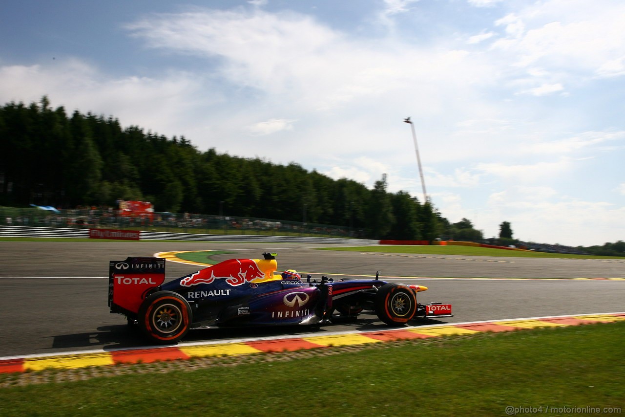 GP BELGIO, 23.08.2013- Prove Libere 2, Mark Webber (AUS) Red Bull Racing RB9 