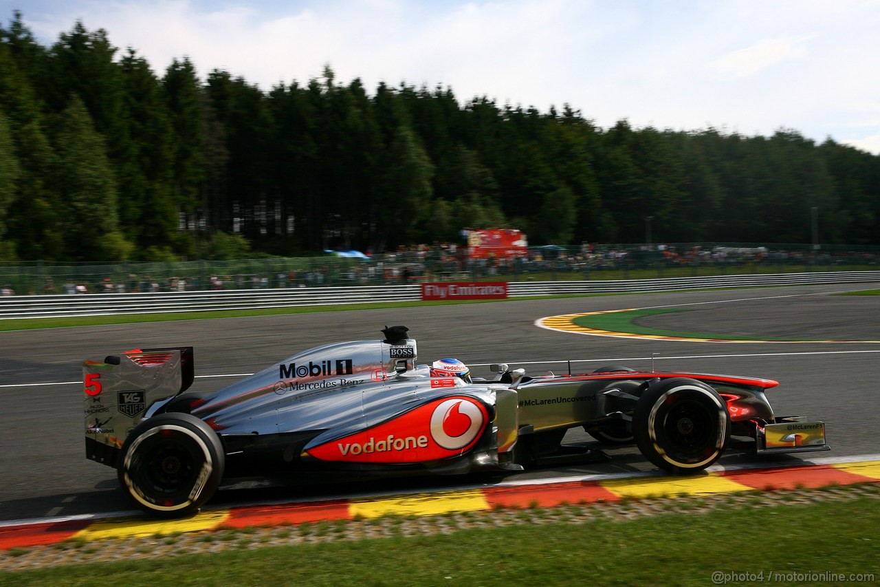 GP BELGIO, 23.08.2013- Prove Libere 2, Jenson Button (GBR) McLaren Mercedes MP4-28 