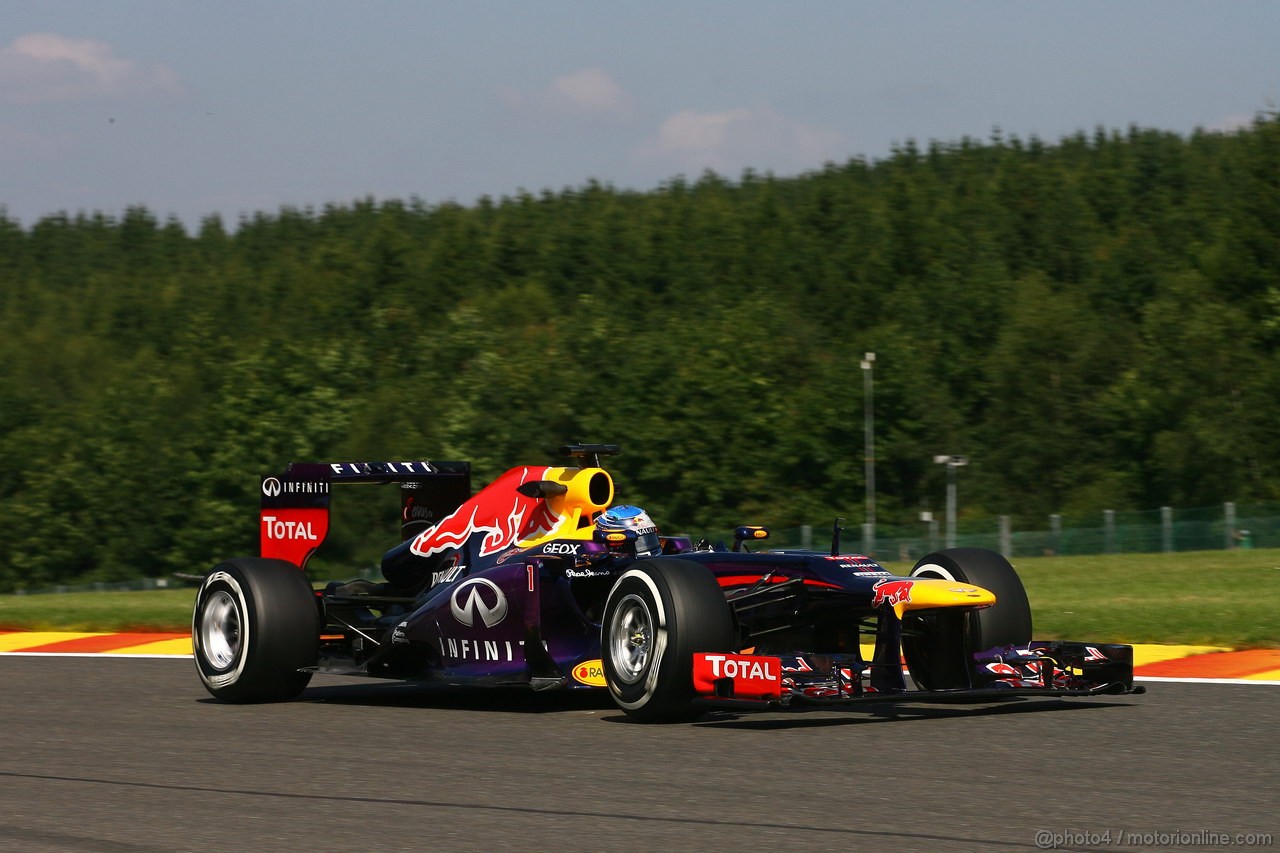 GP BELGIO, 23.08.2013- Prove Libere 2, Sebastian Vettel (GER) Red Bull Racing RB9 