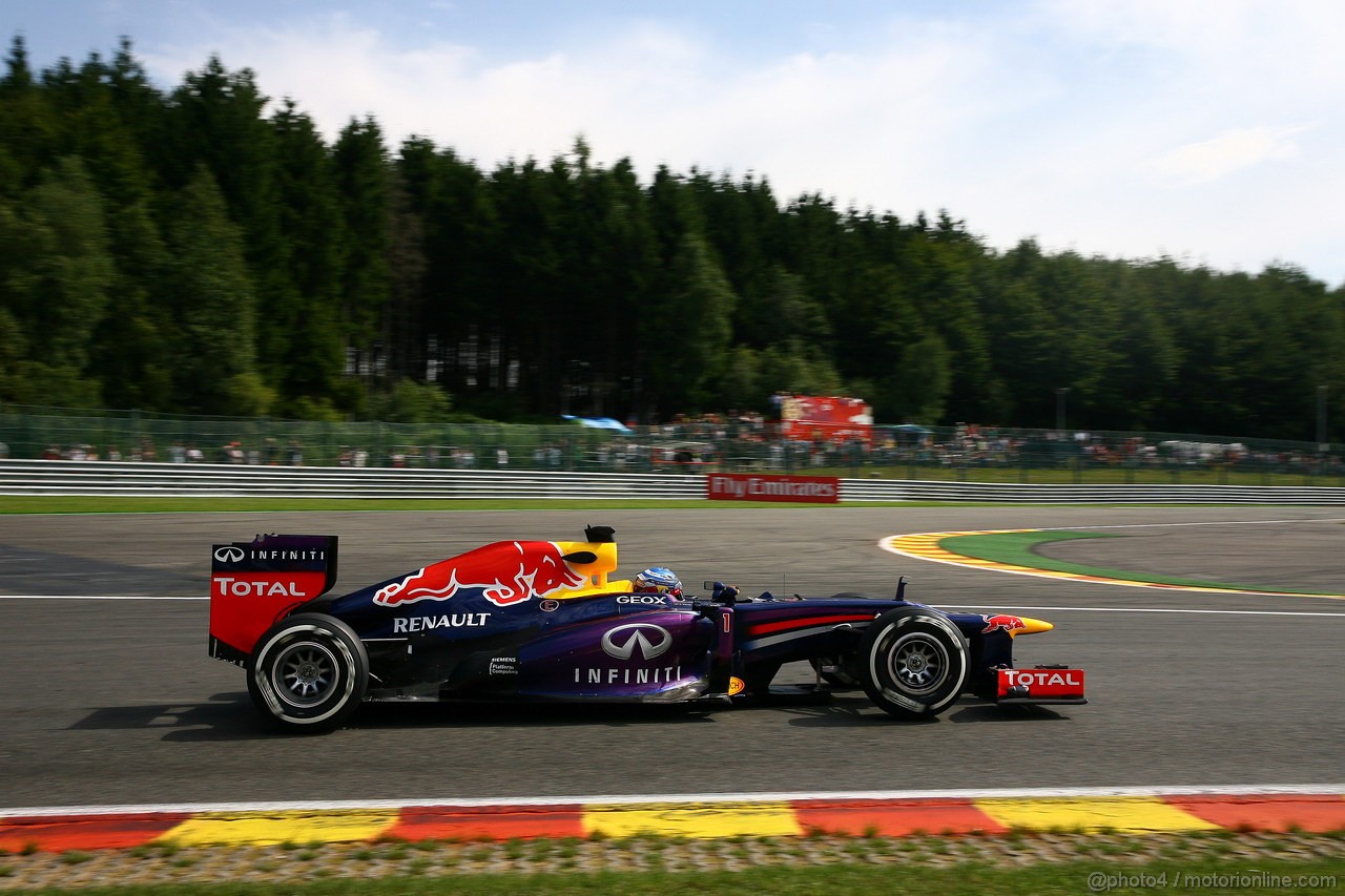 GP BELGIO, 23.08.2013- Prove Libere 2, Sebastian Vettel (GER) Red Bull Racing RB9 