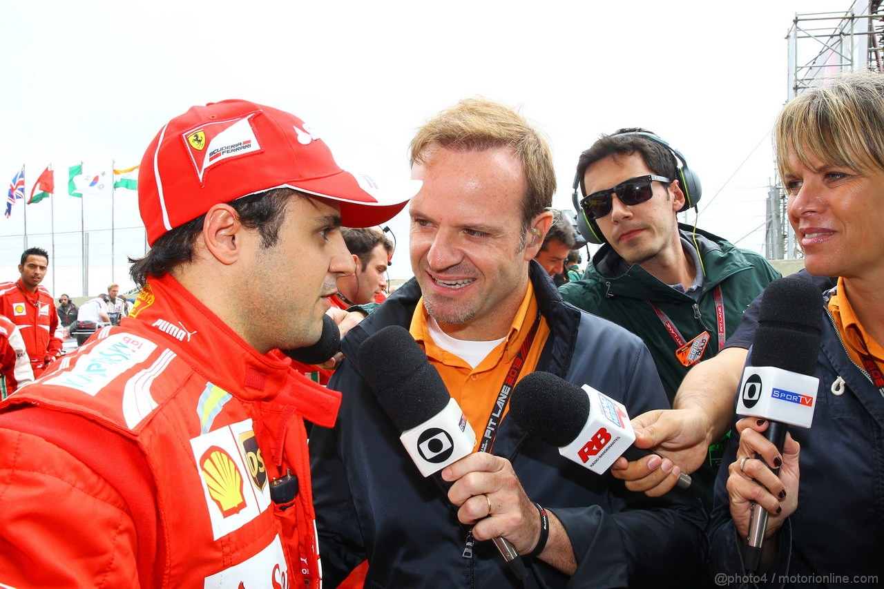 GP BRASILE, 24.11.2013 - Gara, Felipe Massa (BRA) Ferrari F138 e Rubens Barrichello (BRA) 