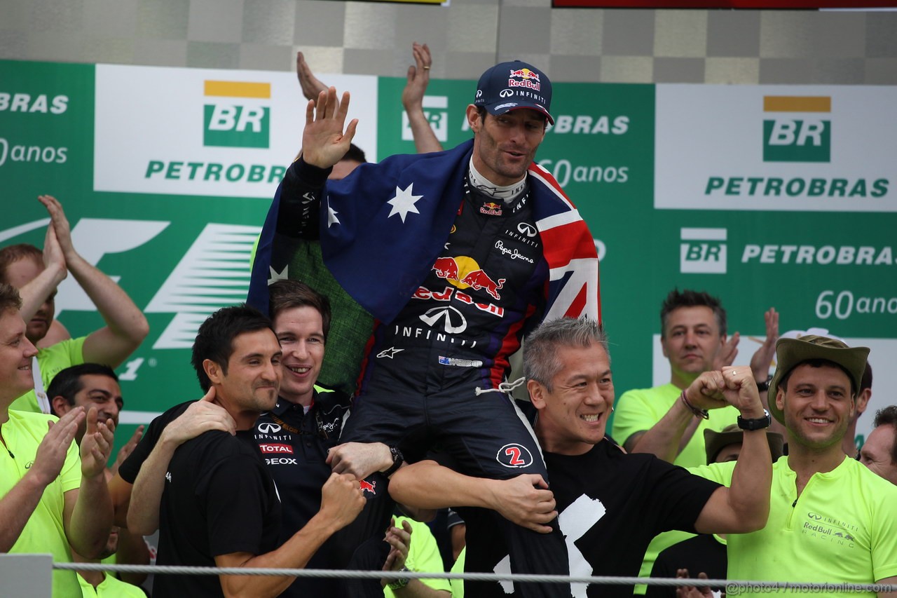 GP BRASILE, 24.11.2013 - Gara, Mark Webber (AUS) Red Bull Racing RB9 