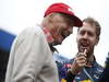 GP BRASILE, 24.11.2013 - Nikki Lauda (AU), Mercedes e Sebastian Vettel (GER) Red Bull Racing RB9 