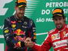 GP BRASILE, 24.11.2013 - Gara, Sebastian Vettel (GER) Red Bull Racing RB9 vincitore e terzo Fernando Alonso (ESP) Ferrari F138 
