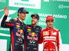 GP BRASILE, 24.11.2013 - Gara, Sebastian Vettel (GER) Red Bull Racing RB9 vincitore, secondo Mark Webber (AUS) Red Bull Racing RB9 e terzo Fernando Alonso (ESP) Ferrari F138 