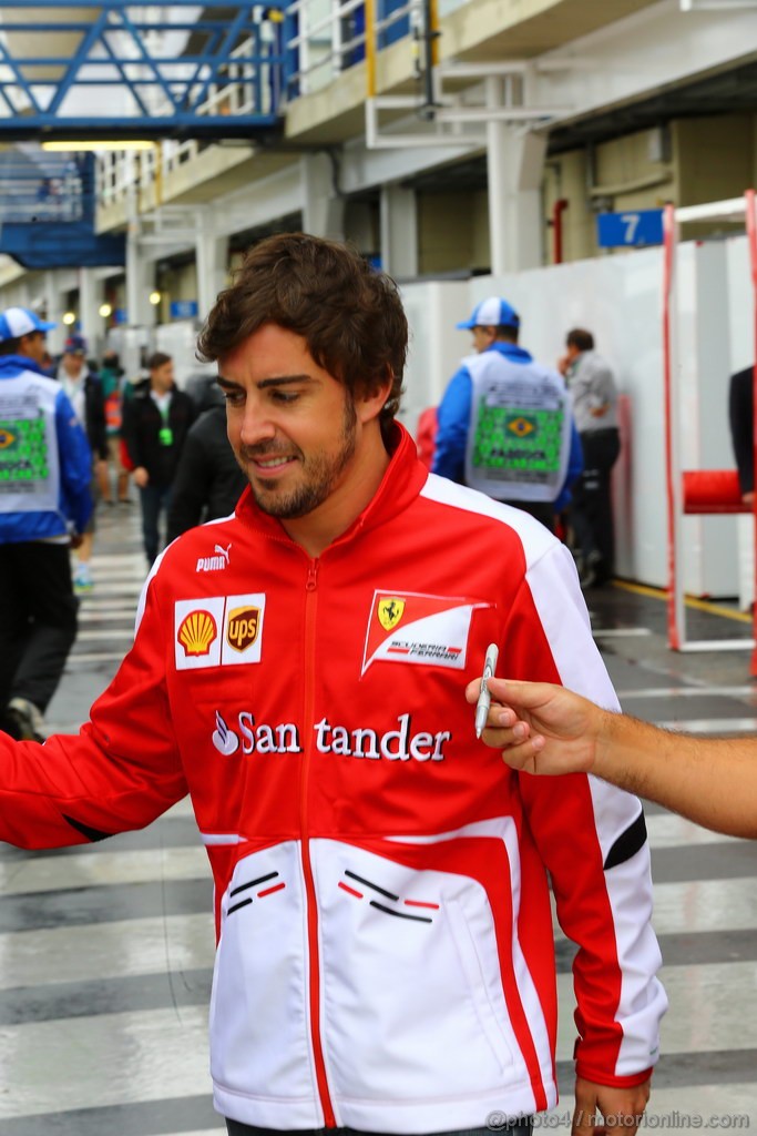 GP BRASILE, 23.11.2013- Fernando Alonso (ESP) Ferrari F138 