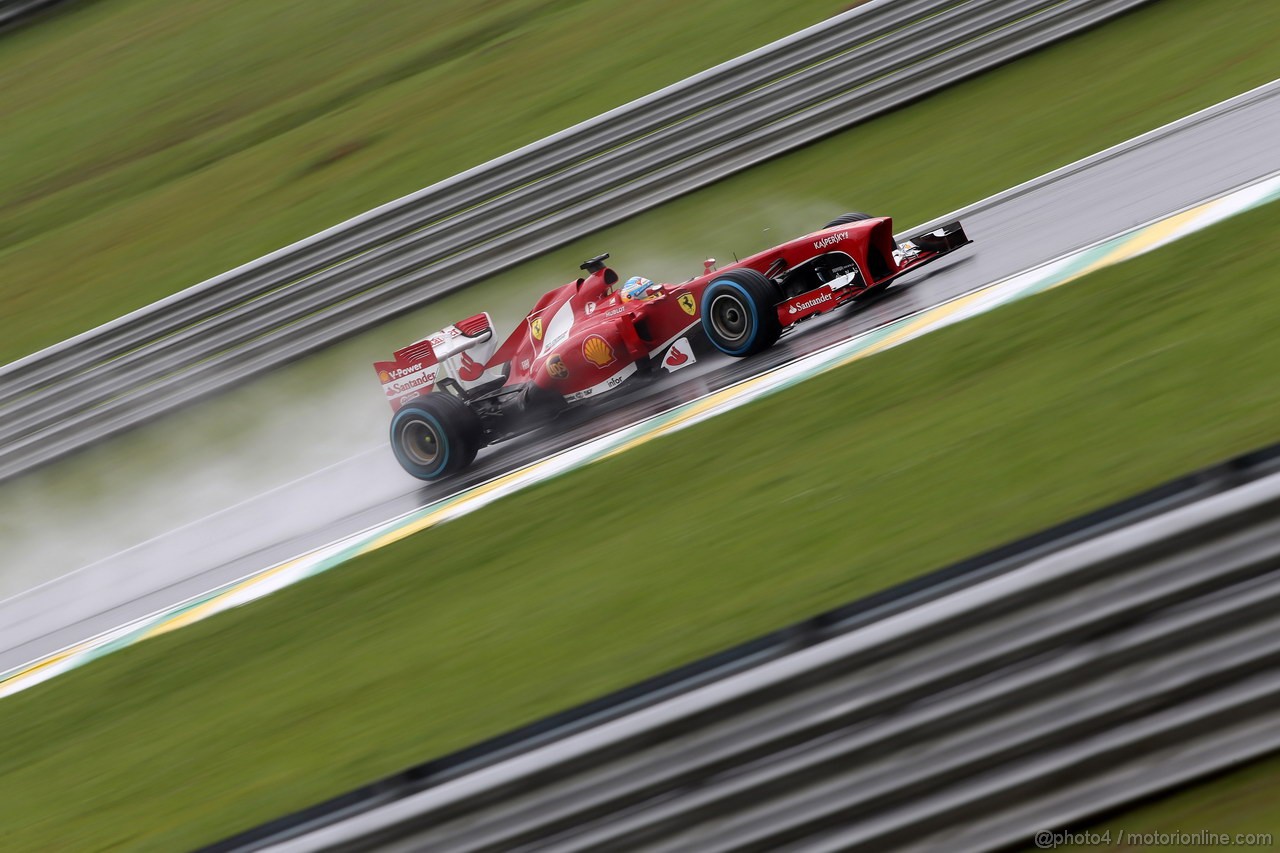 GP BRASILE, 23.11.2013- Prove Libere 3, Fernando Alonso (ESP) Ferrari F138 
