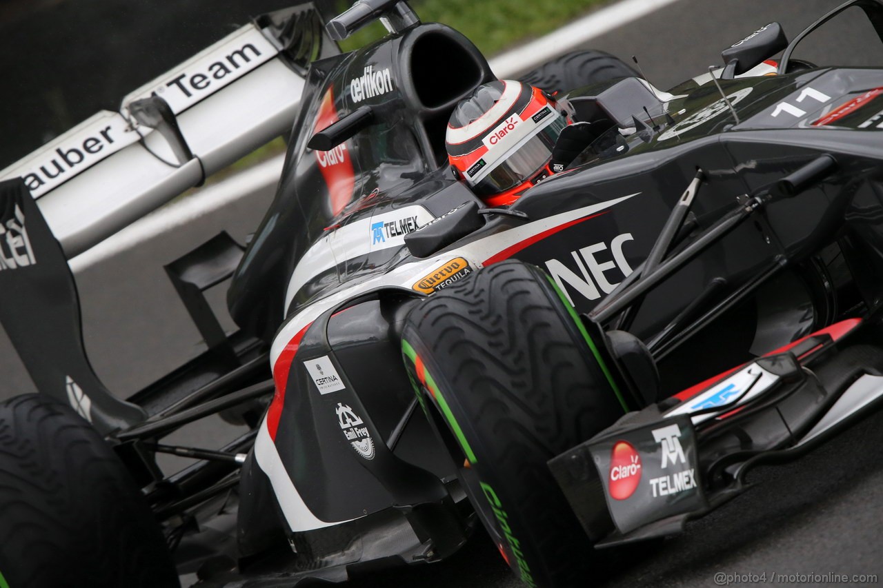 GP BRASILE, 23.11.2013- Prove Libere 3, Nico Hulkenberg (GER) Sauber F1 Team C32 