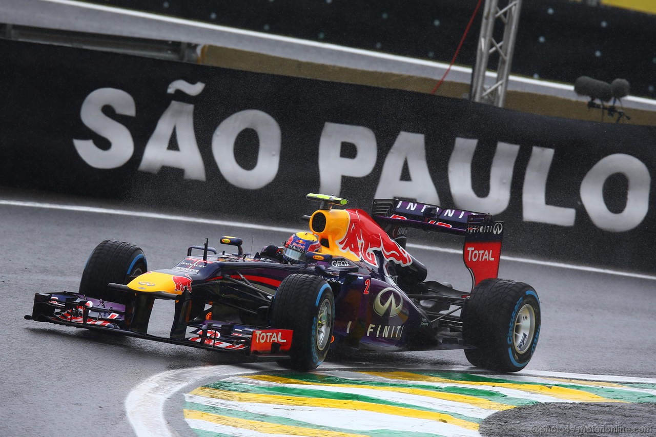 GP BRASILE, 23.11.2013- Prove Libere 3, Mark Webber (AUS) Red Bull Racing RB9 