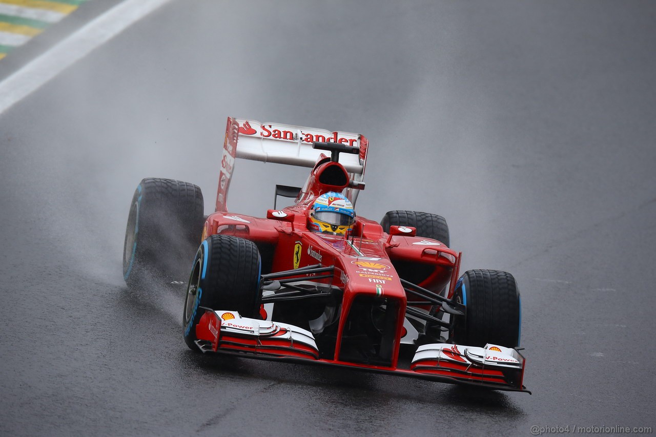 GP BRASILE, 23.11.2013- Prove Libere 3, Fernando Alonso (ESP) Ferrari F138 