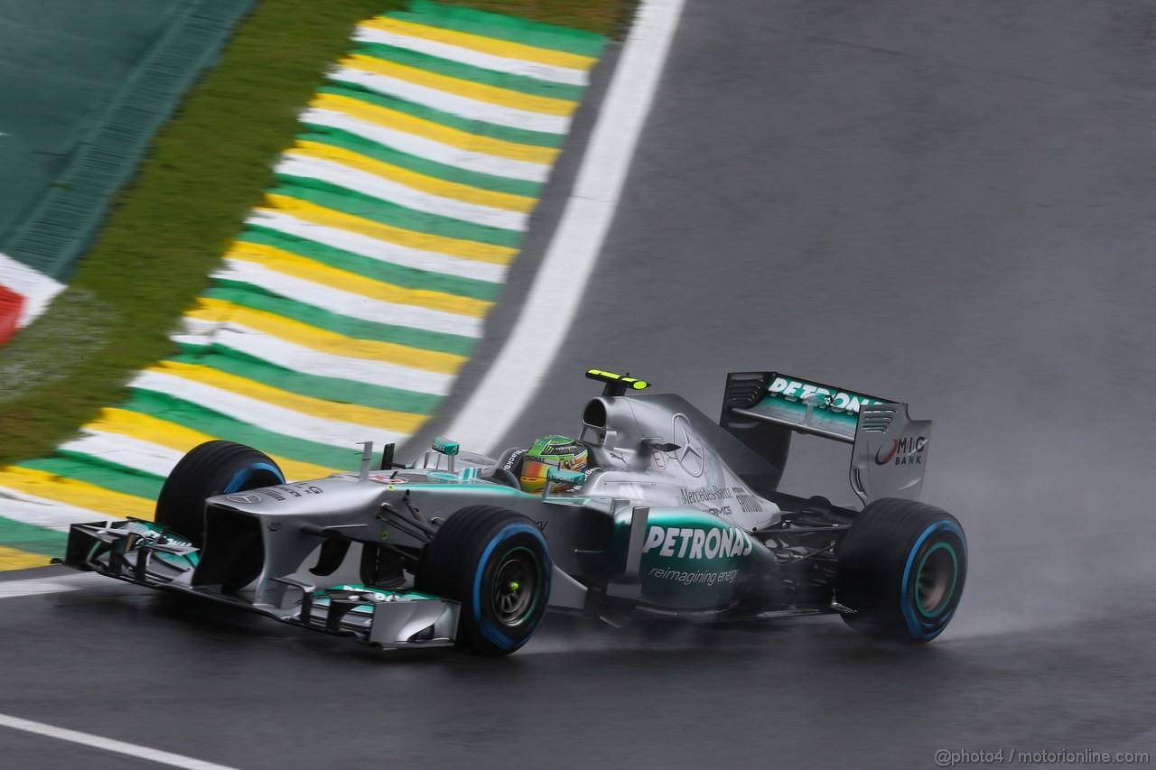 GP BRASILE, 23.11.2013- Prove Libere 3, Lewis Hamilton (GBR) Mercedes AMG F1 W04 
