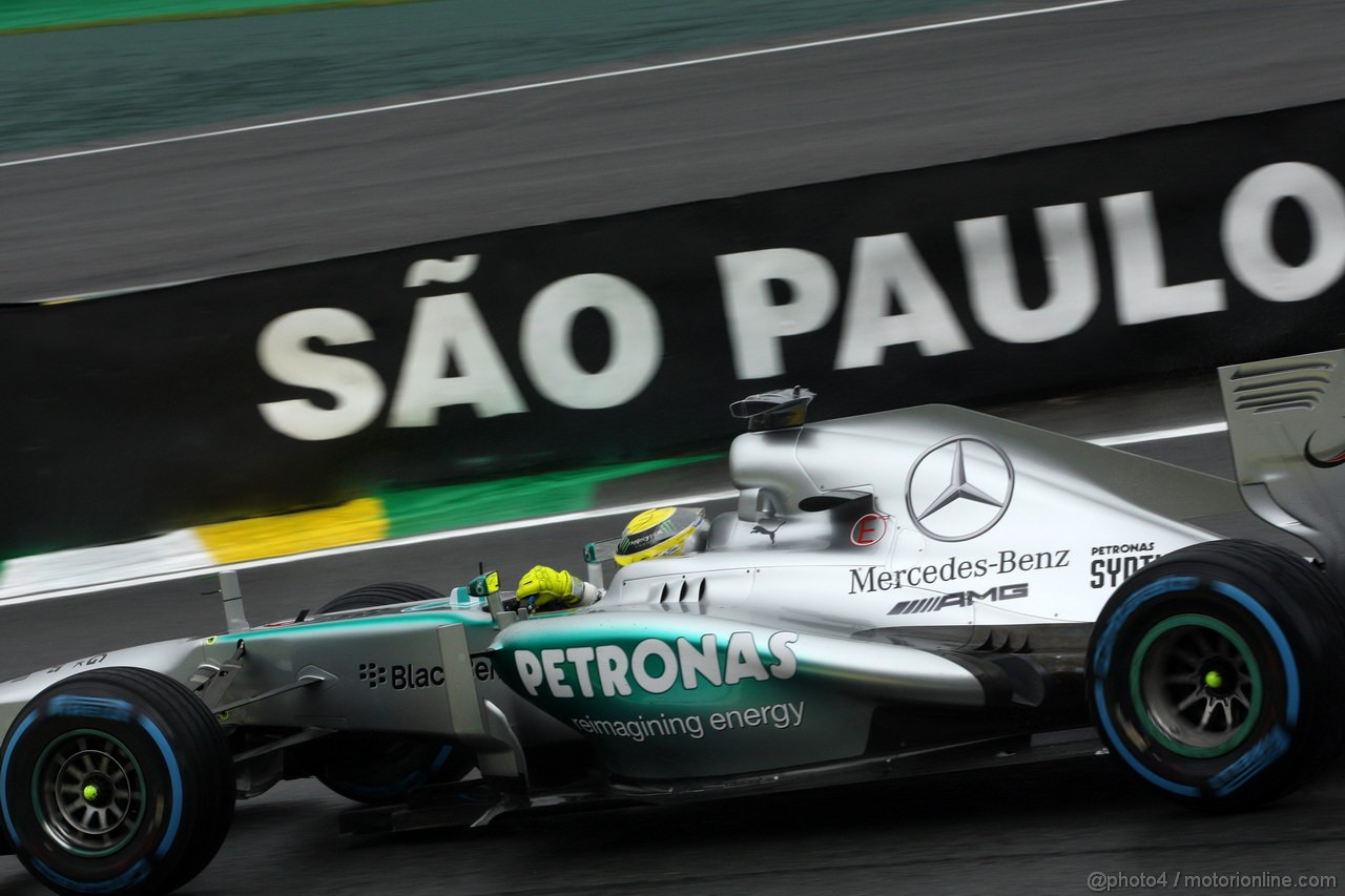 GP BRASILE, 23.11.2013- Prove Libere 3, Nico Rosberg (GER) Mercedes AMG F1 W04 