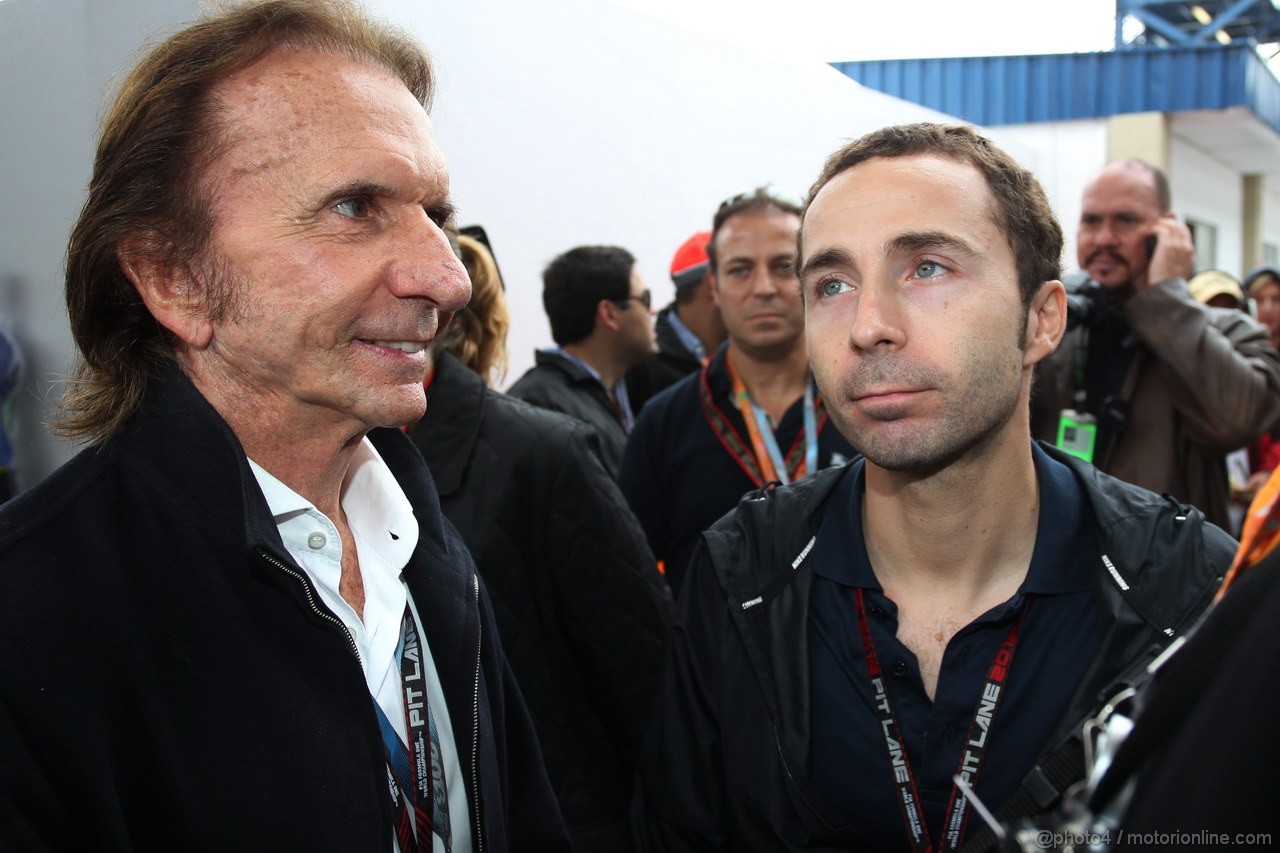 GP BRASILE, 23.11.2013- Prove Libere 3, Emerson Fittipaldi (BRA), Ex F1 Champion e Nicola Todt (FRA), Manager di Felipe Massa 