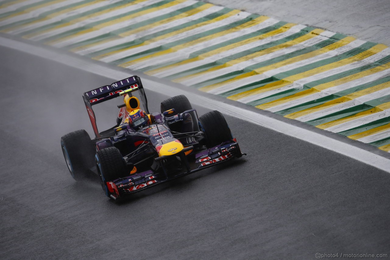 GP BRASILE, 23.11.2013- Prove Libere 3, Mark Webber (AUS) Red Bull Racing RB9 