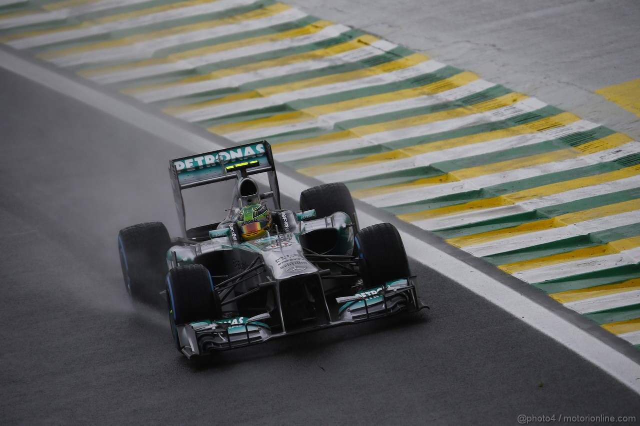 GP BRASILE, 23.11.2013- Prove Libere 3, Lewis Hamilton (GBR) Mercedes AMG F1 W04 