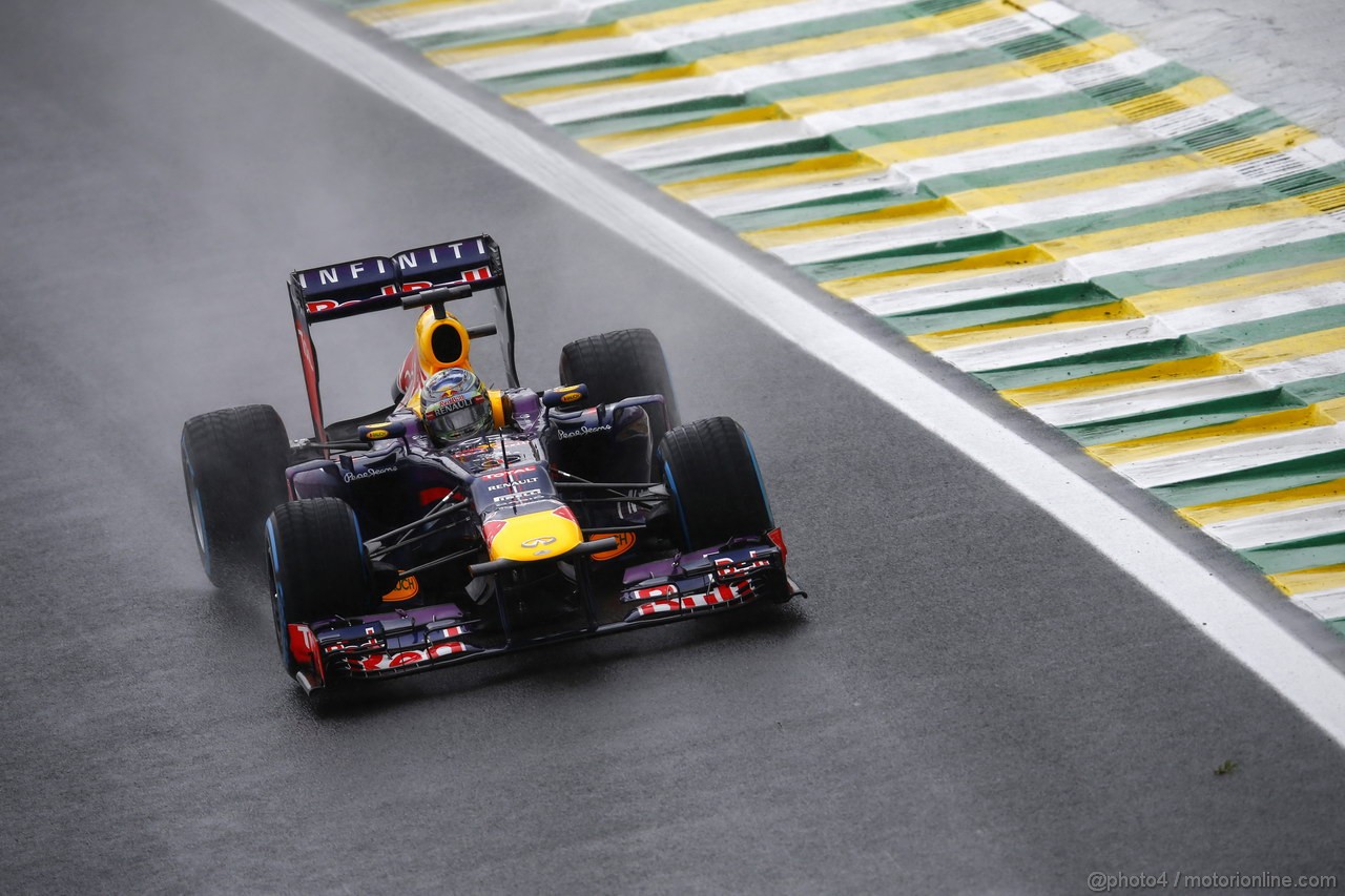 GP BRASILE, 23.11.2013- Prove Libere 3, Sebastian Vettel (GER) Red Bull Racing RB9 