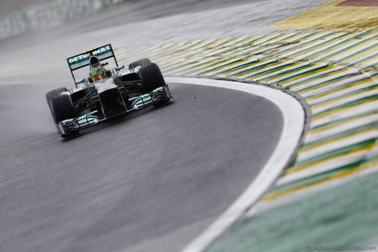 GP BRASILE, 23.11.2013- Prove Libere 3, Lewis Hamilton (GBR) Mercedes AMG F1 W04 