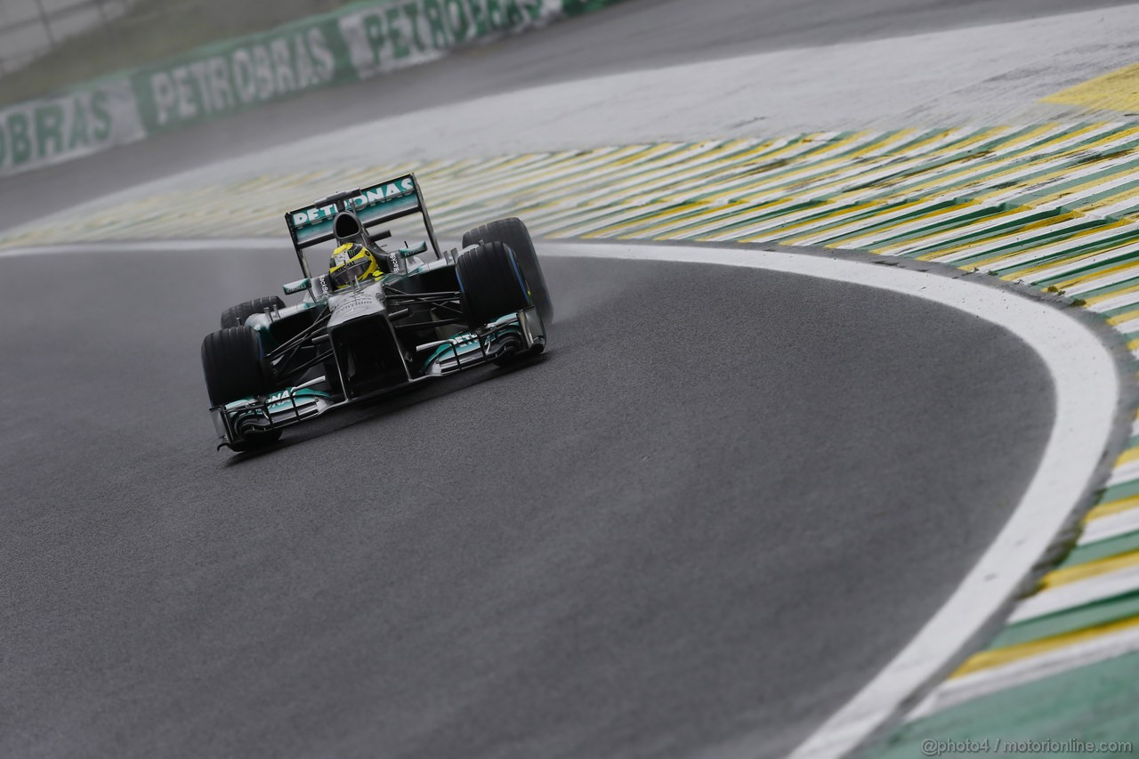 GP BRASILE, 23.11.2013- Prove Libere 3, Nico Rosberg (GER) Mercedes AMG F1 W04 
