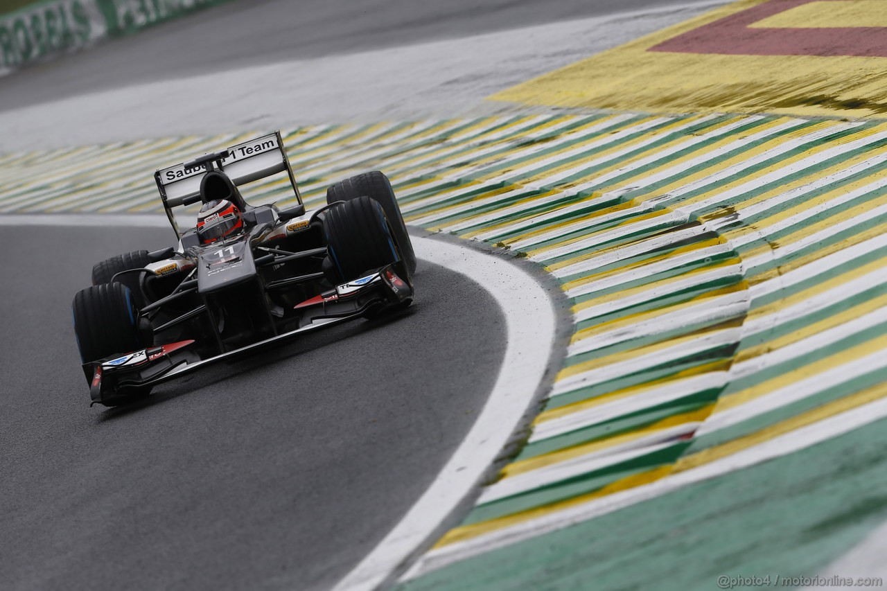 GP BRASILE, 23.11.2013- Prove Libere 3, Nico Hulkenberg (GER) Sauber F1 Team C32 