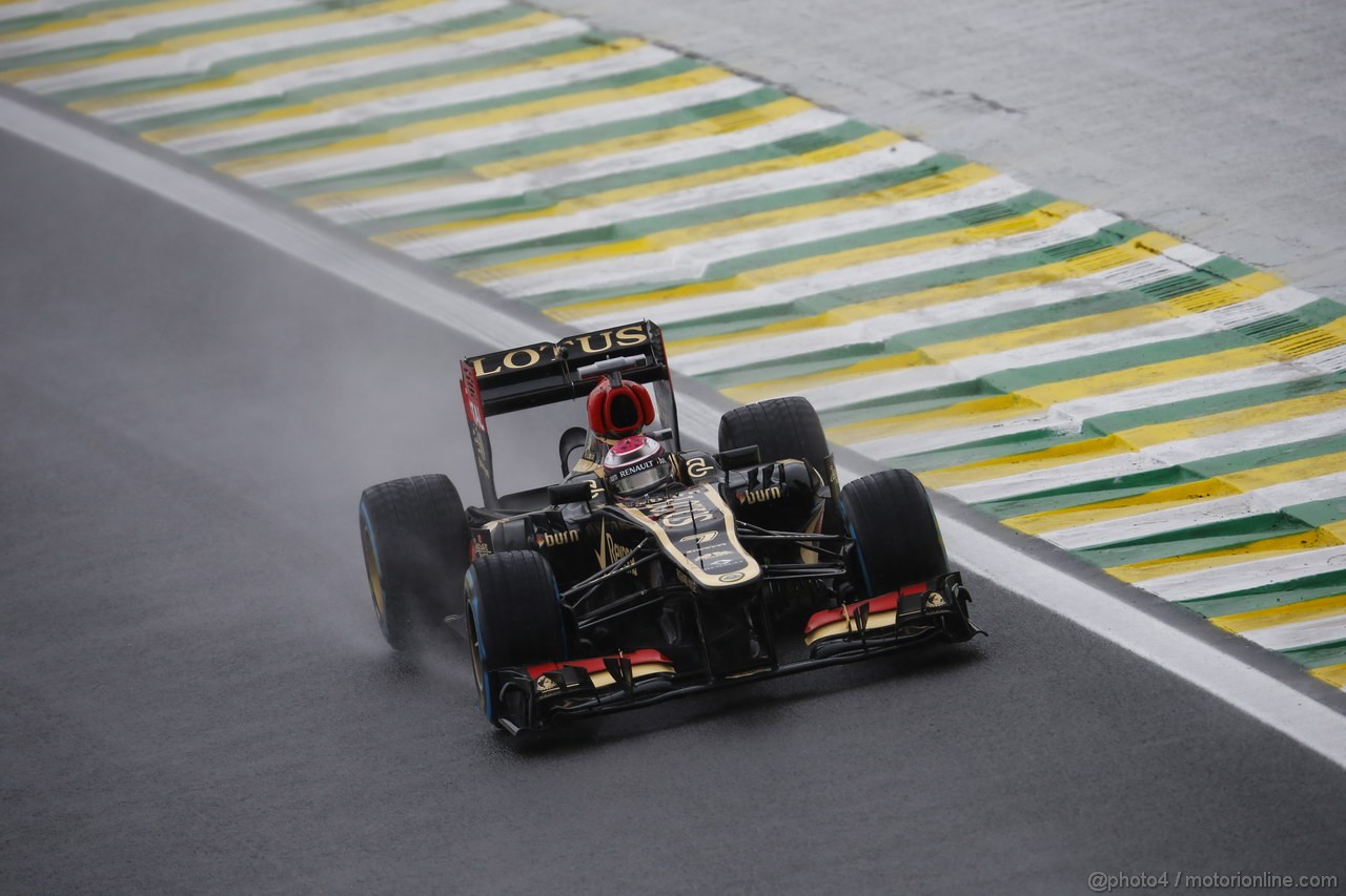 GP BRASILE, 23.11.2013- Prove Libere 3, Heikki Kovalainen (FIN) Lotus F1 Team E21  