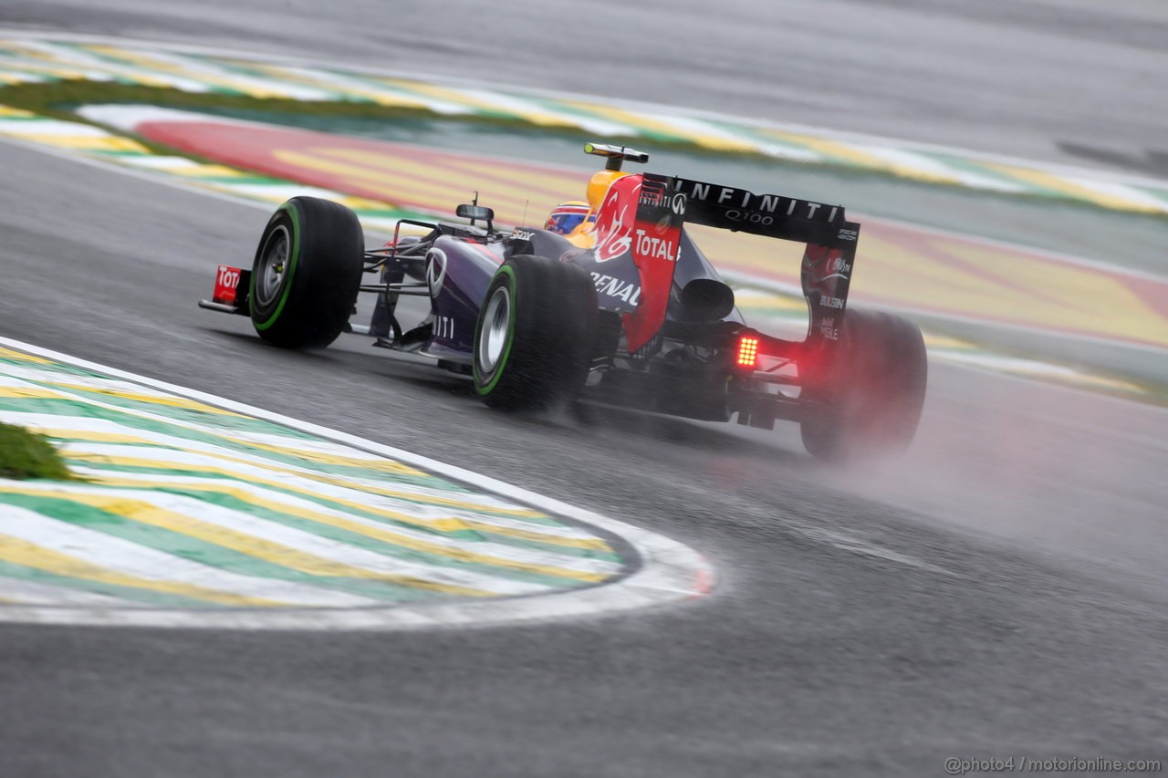 GP BRASILE, 23.11.2013- Prove Libere 3, Mark Webber (AUS) Red Bull Racing RB9 