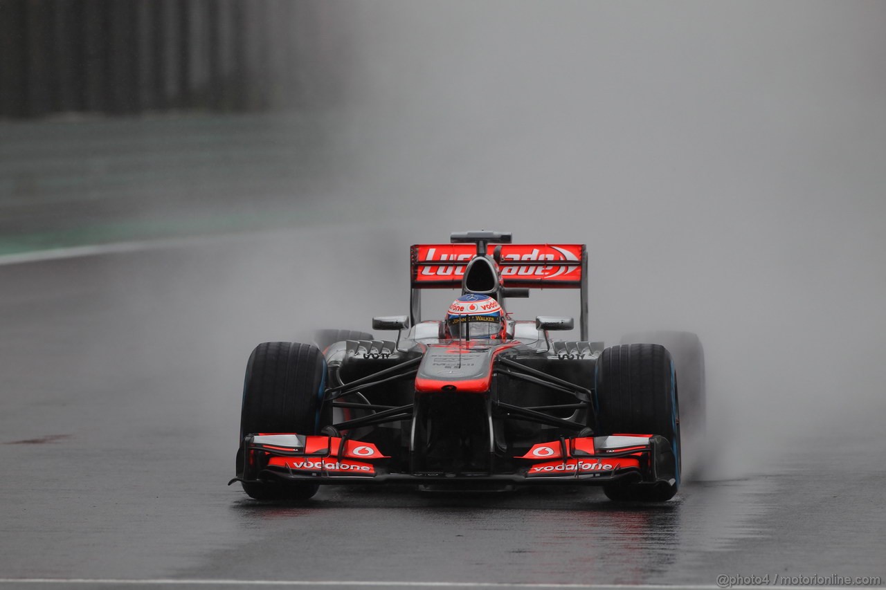 GP BRASILE, 23.11.2013- Prove Libere 3, Jenson Button (GBR) McLaren Mercedes MP4-28 