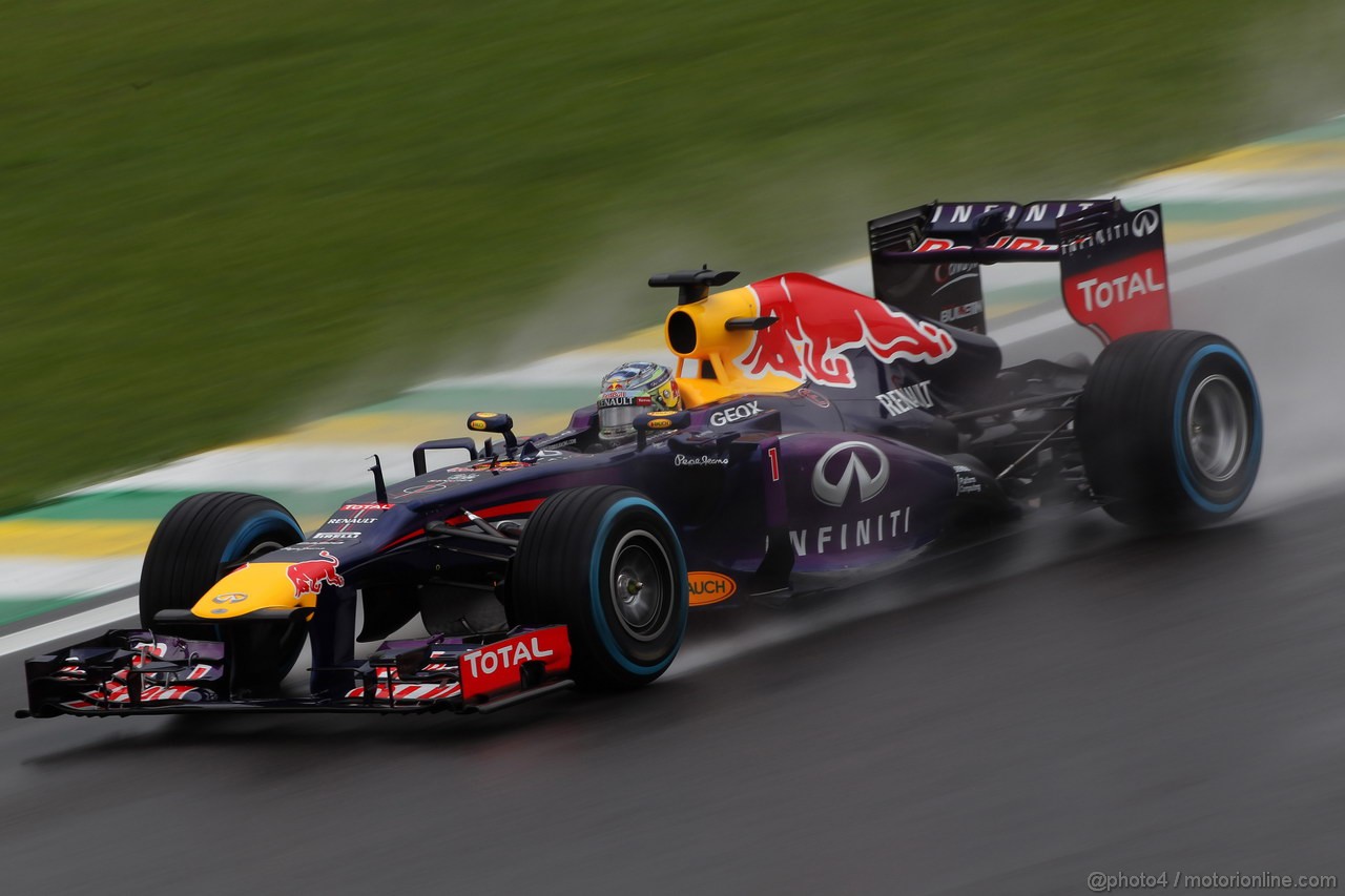 GP BRASILE, 23.11.2013- Prove Libere 3, Sebastian Vettel (GER) Red Bull Racing RB9 